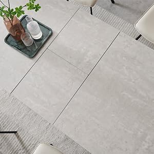 ZckyCine Extendable Dining Table Set for 6-8 People with 6 Upholstered Chairs Expandable Wood Kitchen Table 51"-67" (130-170cm) | Space-Saving Home & Dining Room Furniture Set