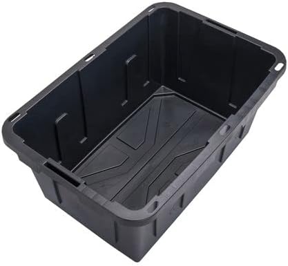 CX BLACK & YELLOW, 27-Gallon Heavy Duty Tough Storage Container & Snap-Tight Lid, Black and Grey, (14.3"H x 20.6"W x 30.6"D), Weather-Resistant Design and Stackable Organization Tote [4 Pack]