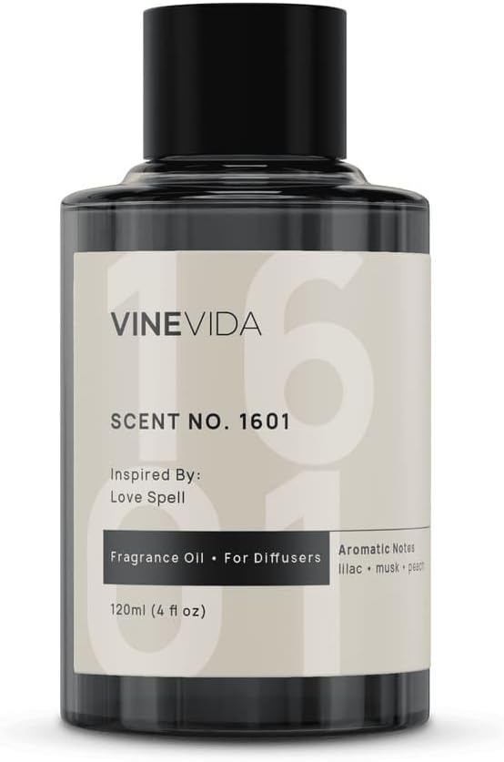 VINEVIDA [4 Fl Oz] Scent NO. 1601 Fragrance Oil for Cold Air Diffusers, Aromatic Notes of Lilac Musk Peach, Essential Oils for Diffuser Oil Refill & Air Freshener Room Spray