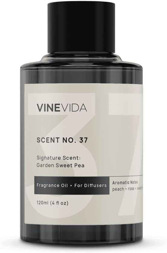 VINEVIDA [4 Fl Oz] Garden Sweet Pea Fragrance Oil for Cold Air Diffusers, Essential Oils for Diffuser Oil Refill & Air Freshener Room Spray