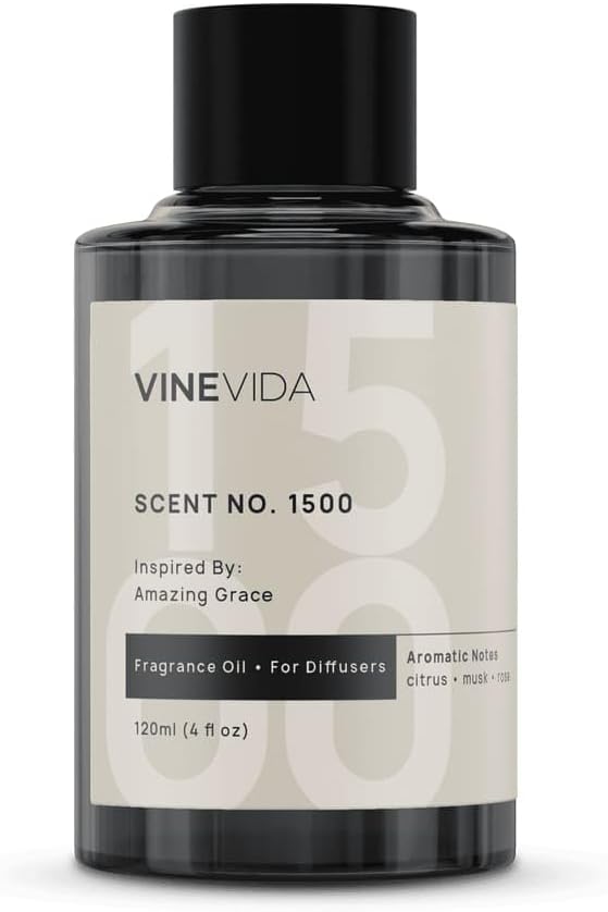 VINEVIDA [4 Fl Oz] Scent NO. 1500 Fragrance Oil for Cold Air Diffusers, Aromatic Notes of Citrus Musk Rose, Essential Oils for Diffuser Oil Refill & Air Freshener Room Spray