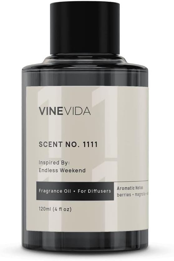 VINEVIDA [4 Fl Oz] Scent NO. 1111 Fragrance Oil for Cold Air Diffusers, Aromatic Notes of Raspberry Magnolia Vanilla, Essential Oils for Diffuser Oil Refill & Air Freshener Room Spray