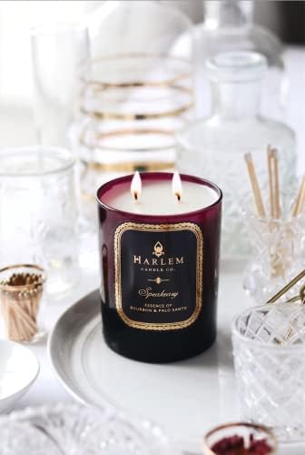 HARLEM CANDLE CO. Speakeasy - Luxury Scented Soy Candle, 11 oz - 80-Hour Burn Time | Palo Santo, Cardamom, Incense, Bourbon, Tobacco and Patchouli | Scented Candles for Home