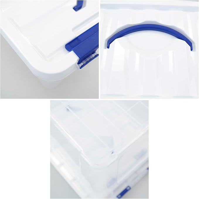 6 Quart Plastic Storage Boxes, 6 Pack Clear Storage Bins with Lids