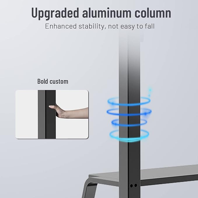 Mobile TV Cart,JYXOIHUB, Rooling TV Stand with Wheels for 60 to 100 Inch LCD LED OLED Plasma Flat Panel Screens up to 330lbs AVA1500-60-1P (Black)