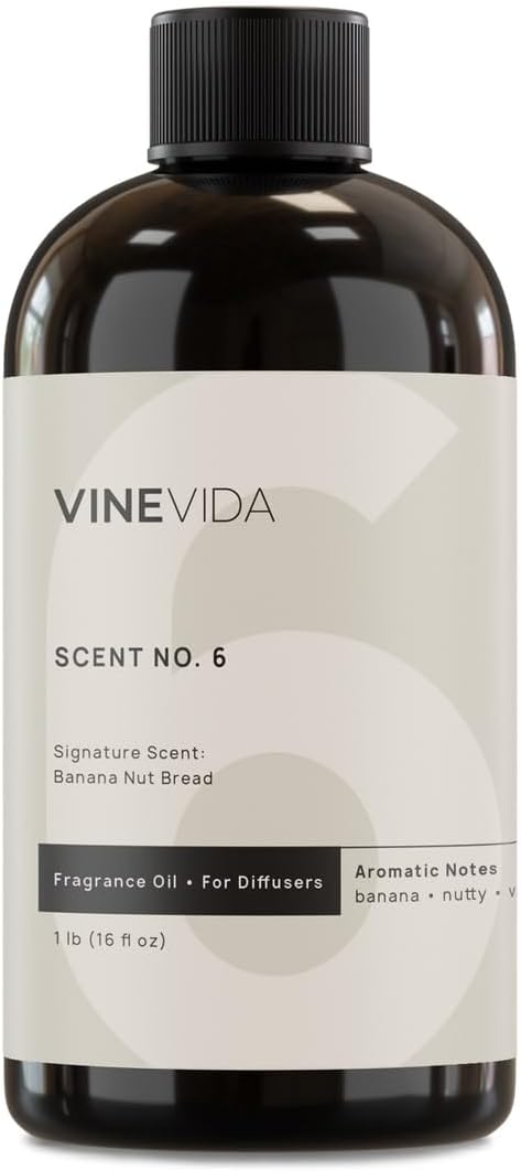 VINEVIDA [16 Fl Oz] Banana Nut Bread Fragrance Oil for Cold Air Diffusers, Essential Oils for Diffuser Oil Refill & Air Freshener Room Spray
