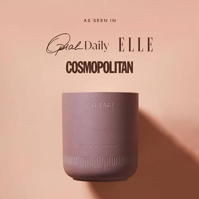 CAFTARI Luxury Aromatherapy Candle | Oudh, Cedarwood & Patchouli | 60 Hour Burn | Clean Coconut Soy Wax | Vegan, Gift-Ready Candle for Stress Relief, Home Spa Feel | Scent of Nirvana