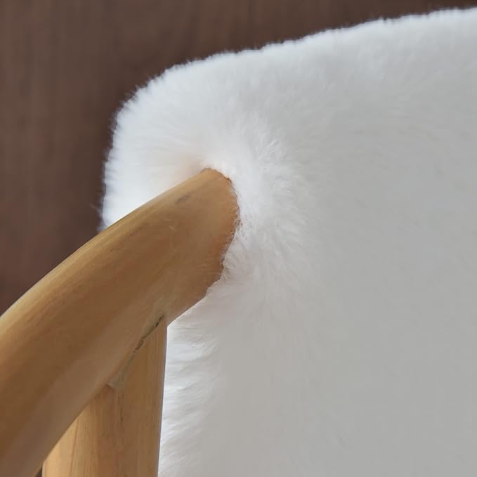 White Washable Furry Area Rug Runner Faux Bunny Fuzzy Fur Rugs for Bedroom Living Room 2x6 Rug Runners for Hallways Room Décor