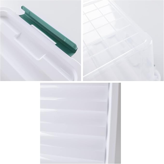 4-pack 20 Quarts Clear Boxes with Lids, Plastic Latch Storage Totes