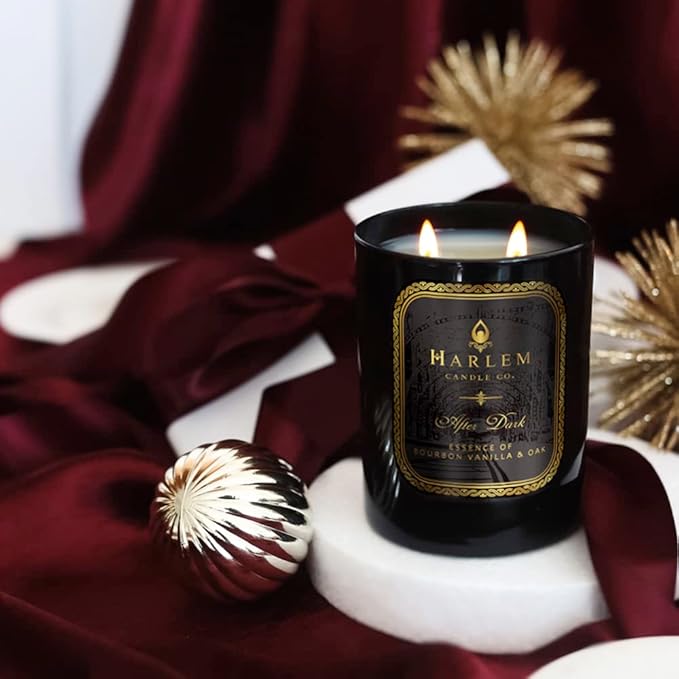 HARLEM CANDLE CO. After Dark - Luxury Scented Soy Candle, 11 oz - 80-Hour Burn Time | Bergamot, Saffron, Bourbon Vanilla, Oak | Scented Candles for Home