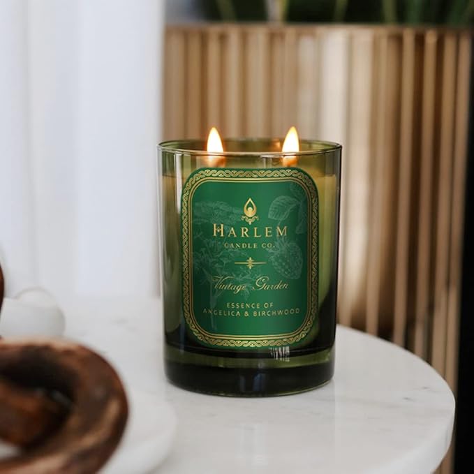 HARLEM CANDLE CO. Vintage Garden - Luxury Scented Soy Candle, 11 oz - 80-Hour Burn Time | Wild Berry, Rose, Absinthe, Angelica, Strawberry Musk, Birchwood | Scented Candles for Home