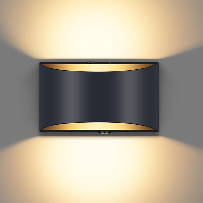 Battery Operated Wall Sconce with Remote Control,No Hardwired Aluminum Black Modern LED Wall Sconce Indoor,50W Equivalent Battery Wall Light,3000K-6500K Dimmable Wall Lamp