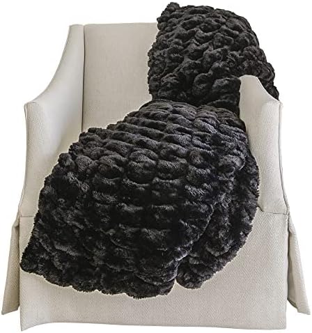 Minky Designs Jaguar Black Minky Blanket – Ultra Soft Faux Fur Throw Blanket for Couch, Bed & Home – Fluffy, Warm & Luxurious – Chic Collection (X-Large, 60x84)