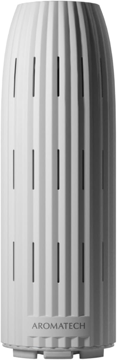 AromaTech Ambience Scent Diffuser for Essential Oil Blends & Fragrances – Waterless Scent Machine w/Bluetooth for Home, Bathroom Boutiques, Hotel, Spa – White Stone