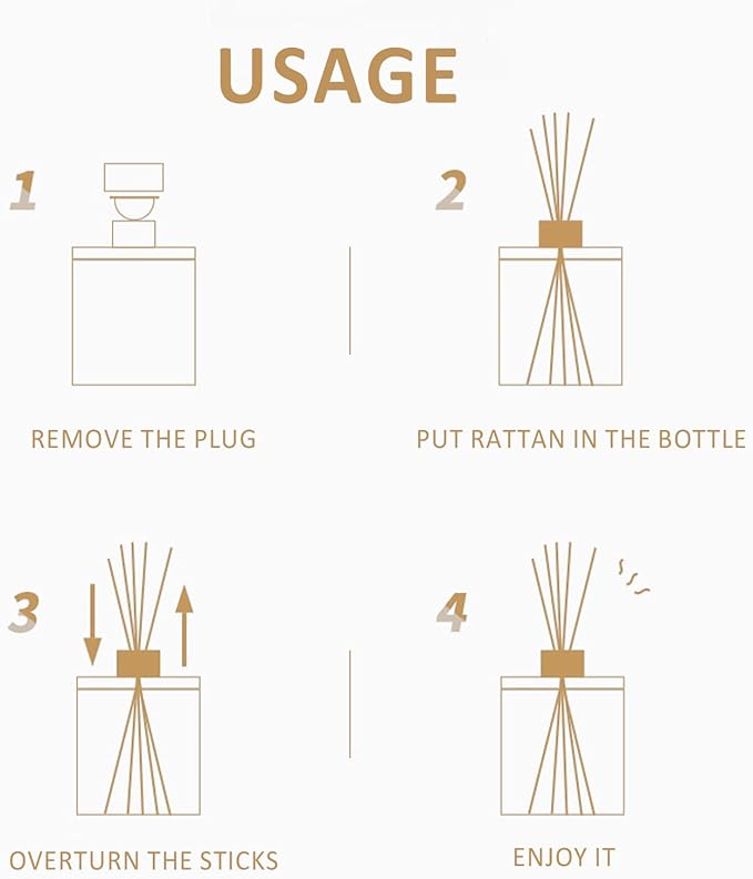 Reed Diffuser (100ml) Light Blue Modern Reed Diffuser Set,Reed Diffuser & Oil Diffuser Sticks with Flower, Aromatherapy, Home & Kitchen Decor,Fragrance and Gifts - Pack of 3