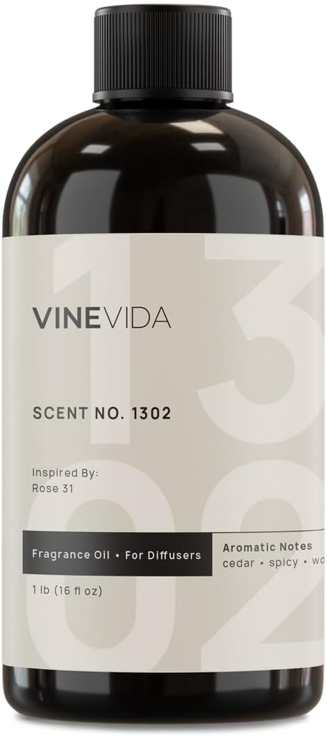 VINEVIDA [16 Fl Oz] Scent NO. 1302 Fragrance Oil for Cold Air Diffusers, Aromatic Notes of Cedarwood Spicy Woody, Essential Oils for Diffuser Oil Refill & Air Freshener Room Spray