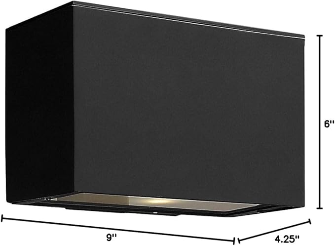 Hinkley Atlantis Extra Small Down Light Wall Mount Outdoor Lantern - Integrated LED, Modern, Aluminum, Dark Sky - Satin Black Finish