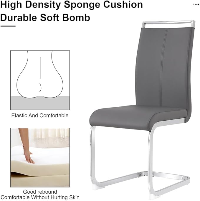 79'' Dining Table Set for 6, Dining Room Table Set for 6, 3.5'' Thick Faux Marble Table Top, MDF Table Legs, PU Ergonomic Dining Chair, for Dining Room