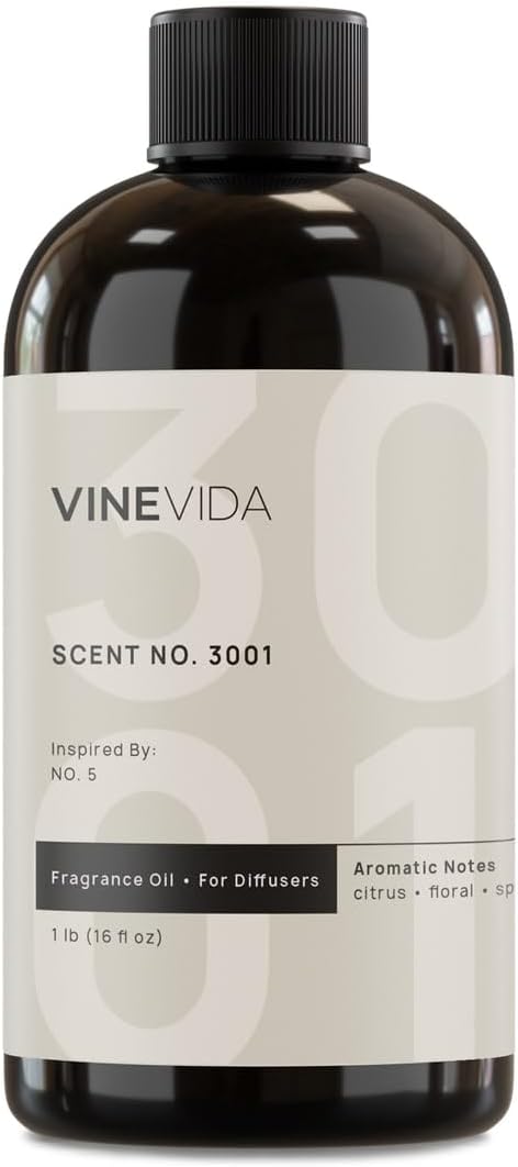 VINEVIDA [16 Fl Oz] Scent NO. 3001 Fragrance Oil for Cold Air Diffusers, Aromatic Notes of Citrus Floral Spices, Essential Oils for Diffuser Oil Refill & Air Freshener Room Spray