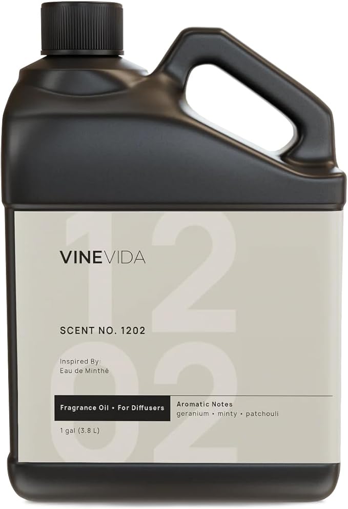 VINEVIDA [128 Fl Oz] Scent NO. 1202 Fragrance Oil for Cold Air Diffusers, Aromatic Notes of Mint, Nutmeg & Patchouli Essential Oils for Diffuser Oil Refill & Air Freshener Room Spray
