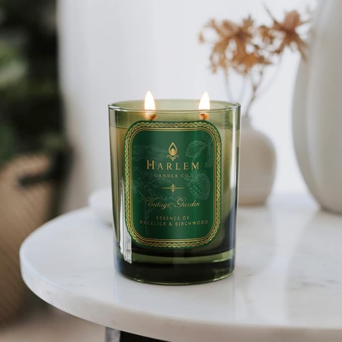 HARLEM CANDLE CO. Vintage Garden - Luxury Scented Soy Candle, 11 oz - 80-Hour Burn Time | Wild Berry, Rose, Absinthe, Angelica, Strawberry Musk, Birchwood | Scented Candles for Home