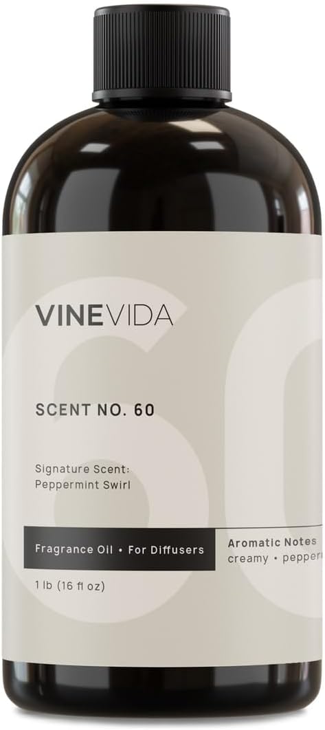 VINEVIDA [16 Fl Oz] Peppermint Swirl Fragrance Oil for Cold Air Diffusers, Essential Oils for Diffuser Oil Refill & Air Freshener Room Spray