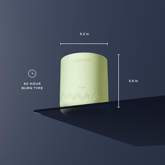 CAFTARI Luxury Aromatherapy Candle | Bergamot, Mandarin & Tea Accord Scented | 60 Hour Burn | Clean Coconut Soy Wax | Vegan, Gift-Ready Candle for Uplifted Mood, Energy & Home Spa Feel | Elixir