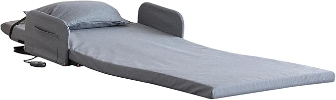 Adjustable Electric Bed Support Frame, Gray, Steel, 330lb Capacity, Remote Control, 65-Degree Tilt, Motor Drive,Portable Lift Mattress