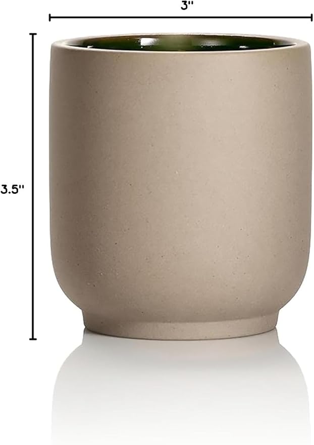 Homecourt Luxury Scented Candle, 60-Hour Burn Time, Soy Wax Blend & Organic Cotton Wick, Kiln-Fired Reusable Ceramic Vessel, Cipres Mint, 8 oz