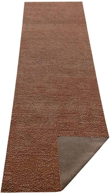 Hand Knotted Loom Wool ECO-Friendly Area Rugs - 2'6''x10', Runner, Light Brown Color, Solid Plain Design, High Pile Thick Handmade Anti Skid Rugs for Living Room (L00111)