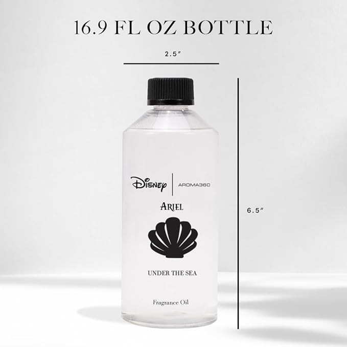 Aroma360 | Disney Under the Sea Fragrance Oil Blend | The Little Mermaid | Princess Ariel | Luxury Essential Oil Diffuser | Aromatherapy Scent Diffuser Oil | Bergamot, Ivy and Ocean 16.9 fl oz, 500 mL