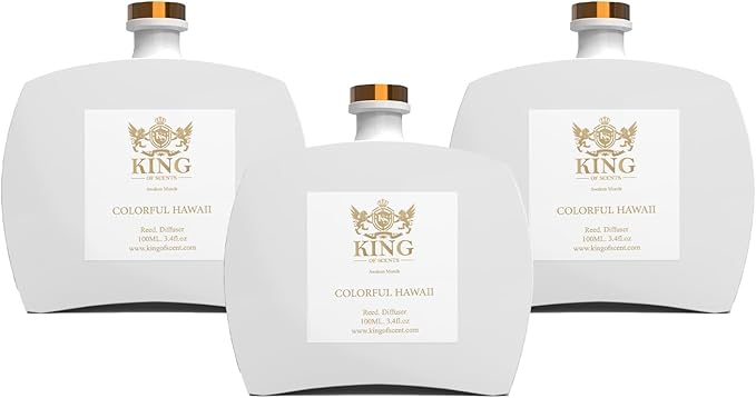 Reed Diffuser & Oil Diffuser Sticks, Aromatherapy, Home & Kitchen Décor,Fragrance and Gifts - Pack of 3 (Colorfull Hawaii)