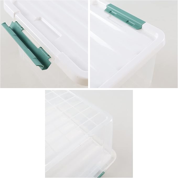 6 Packs 35 L Clear Plastic Stackable Storage Container, Storage Bins with Lids
