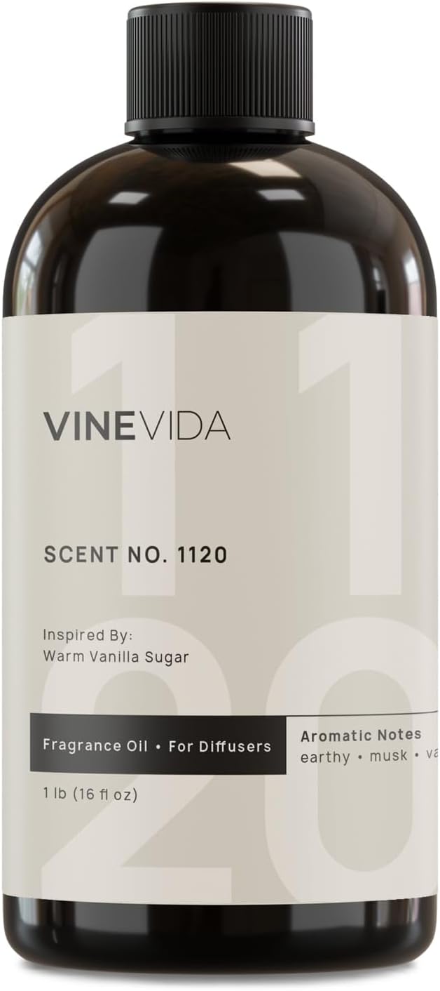 VINEVIDA [16 Fl Oz] Scent NO. 1120 Fragrance Oil for Cold Air Diffusers, Aromatic Notes of Earthy Musk Vanilla, Essential Oils for Diffuser Oil Refill & Air Freshener Room Spray