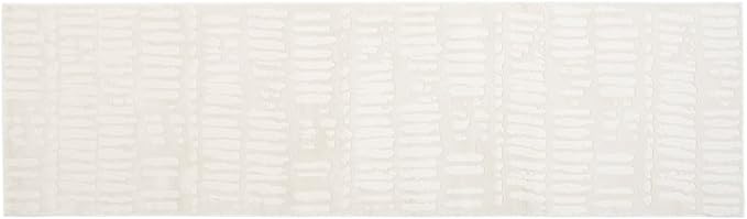 Revival Rugs Shell 2'7"x9' Machine Washable Runner Rug for Hallway Entryway - 100% Recycled Oeko-TEX Certified, Medium Pile, Beige, Cream