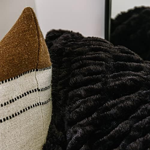 Minky Designs Jaguar Black Minky Blanket – Ultra Soft Faux Fur Throw Blanket for Couch, Bed & Home – Fluffy, Warm & Luxurious – Chic Collection (X-Large, 60x84)
