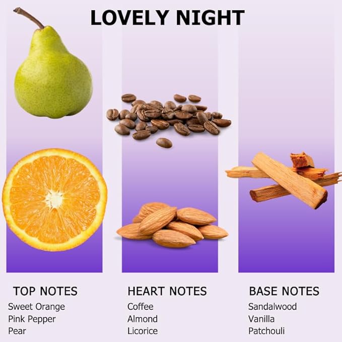 AROMELY Lovely NIGTH Diffuser Oil Scent - Essential Oils for Diffusers Aromatherapy - Sophisticated Aroma Blend of Sweet Orange Oil, Pink Pepper, Nerol - 150ml