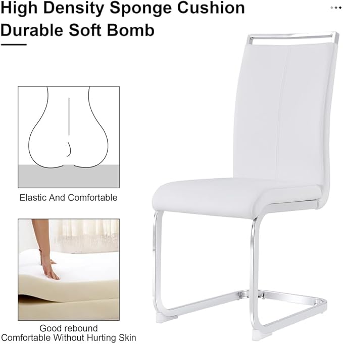 79'' Dining Table Set for 8, Dining Room Table Set for 8, 3.5'' Thick Faux Marble Table Top, MDF Table Legs, PU Ergonomic Dining Chair, for Dining Room