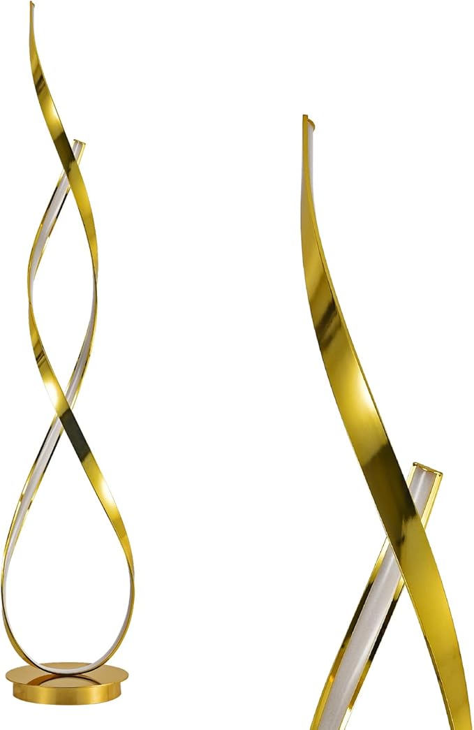 Gold LED Floor Lamp;40W Art Interior Decoration Home Nordic Standing Lamp for Living Room Lighting ; 3Color Remote Control Dimming