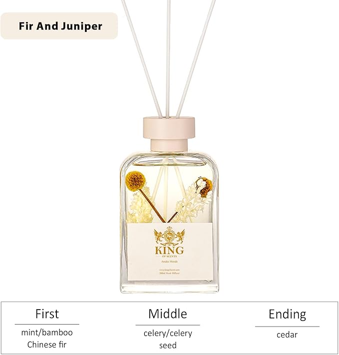 Reed Diffuser & Oil Diffuser Sticks, Aromatherapy, Home & Kitchen Décor,Fragrance and Gifts - Pack of 3 (FIR and Juniper)