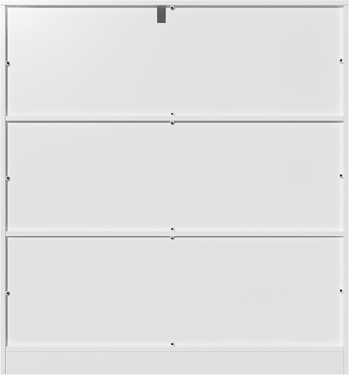 8-Cube Wooden Bookshelf with Base,3-Tier Freestanding Open Storage Organizer,Multi-Functional Bookcase for Living Room,Bedroom,Study and Office (White, 8-Cube)