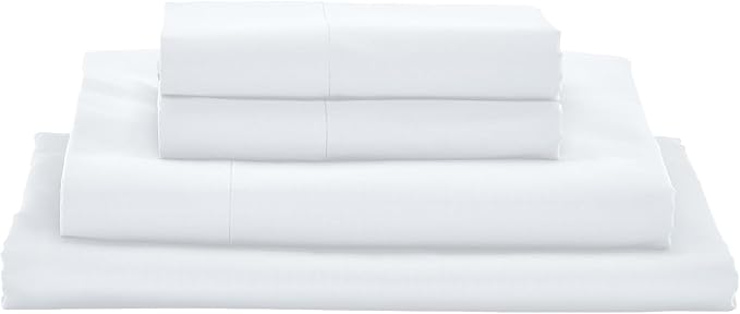 MyPillow Giza Dreams Bed Sheets, 100% Certified Giza Egyptian Cotton, Deep Pocket, Sateen Weave [RV Queen, White]