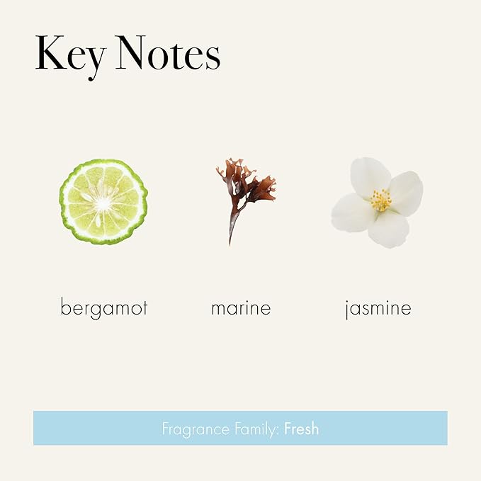 LAFCO New York 3-Wick Candle, Marine - 30 oz - 120-Hour Burn Time - Reusable, Hand Blown Glass Vessel - Made in The USA