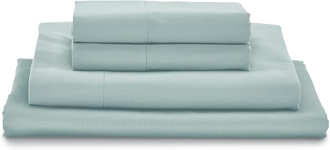 MyPillow Giza Dreams Bed Sheets, 100% Certified Giza Egyptian Cotton, Deep Pocket, Sateen Weave [King, Sea Mist]