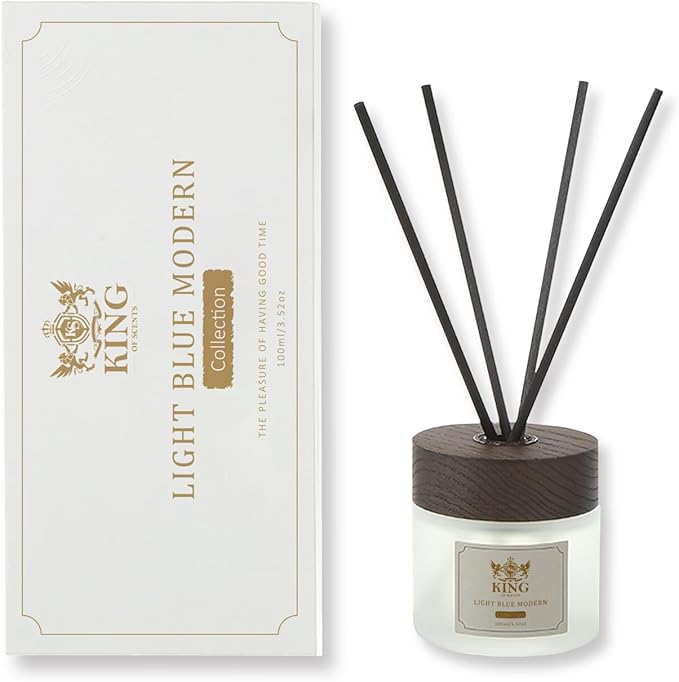 Reed Diffuser (100ml) Light Blue Modern Reed Diffuser Set,Reed Diffuser & Oil Diffuser Sticks with Flower, Aromatherapy, Home & Kitchen Decor,Fragrance and Gifts - Pack of 3