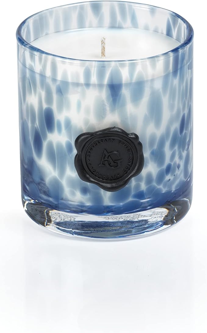Zodax Apothecary Guild Scented Opal Glass Jar Candle in Gift Box- 11 oz - Sea Salt & Coastal Mist