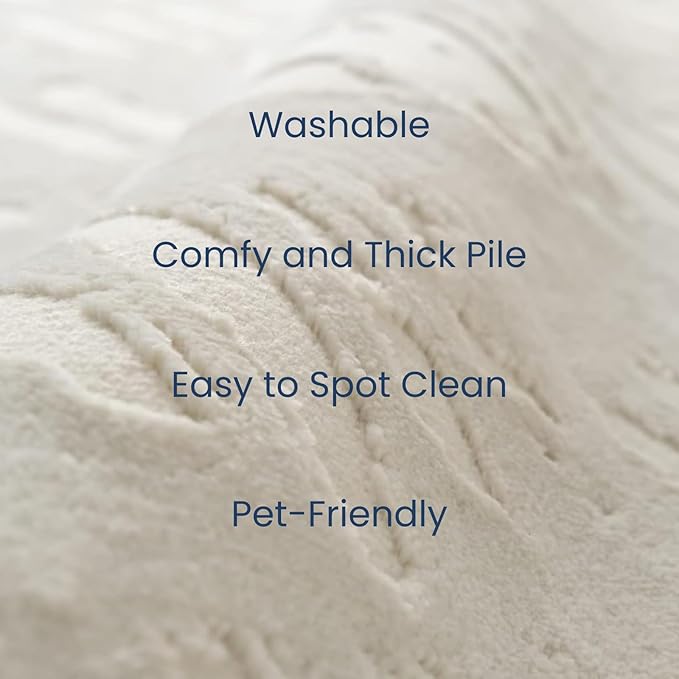 Revival Rugs Shell 2'7"x9' Machine Washable Runner Rug for Hallway Entryway - 100% Recycled Oeko-TEX Certified, Medium Pile, Beige, Cream