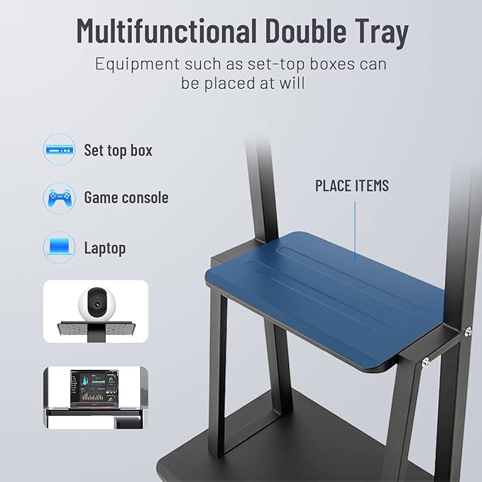 Mobile TV Cart,JYXOIHUB, Rooling TV Stand with Wheels for 60 to 100 Inch LCD LED OLED Plasma Flat Panel Screens up to 330lbs AVA1500-60-1P (Black)