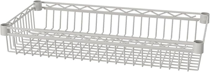 SINGAYE 6 Tier Big Basket Shelf Wire Shelving Unit Adjustable Storage Shelves Rack for Garage Kitchen Office Pantry Corner Metal with Wheels White