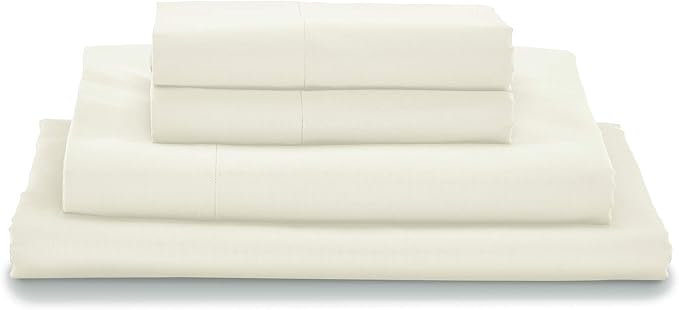 MyPillow Giza Dreams Bed Sheets, 100% Certified Giza Egyptian Cotton, Deep Pocket, Sateen Weave [Full, Ivory]